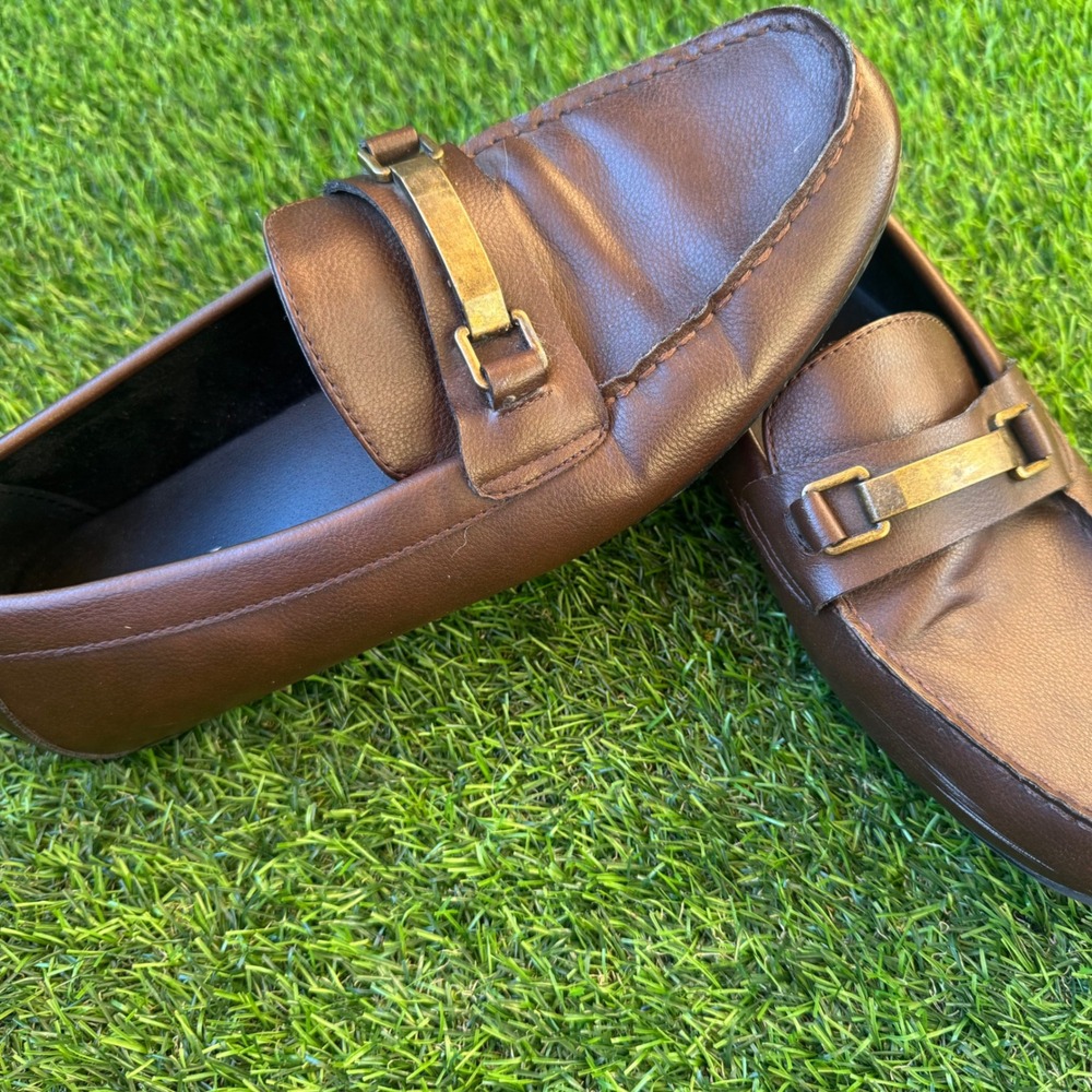 Alfani Mens 10.5 M Brown Bit Loafers Memory Foam Driving Dress Shoes